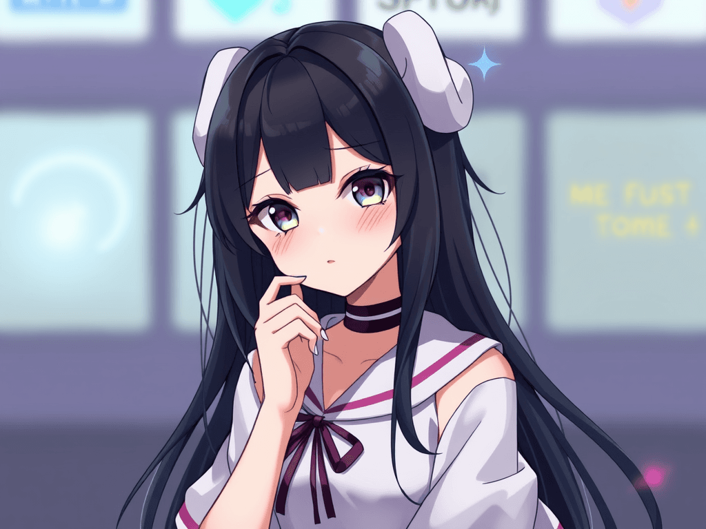 Display image for Anime girl pfp discord black hair