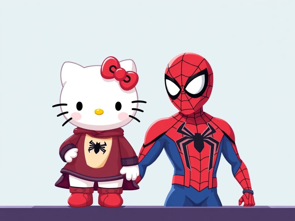 Display image for Hello kitty and spiderman matching pfp